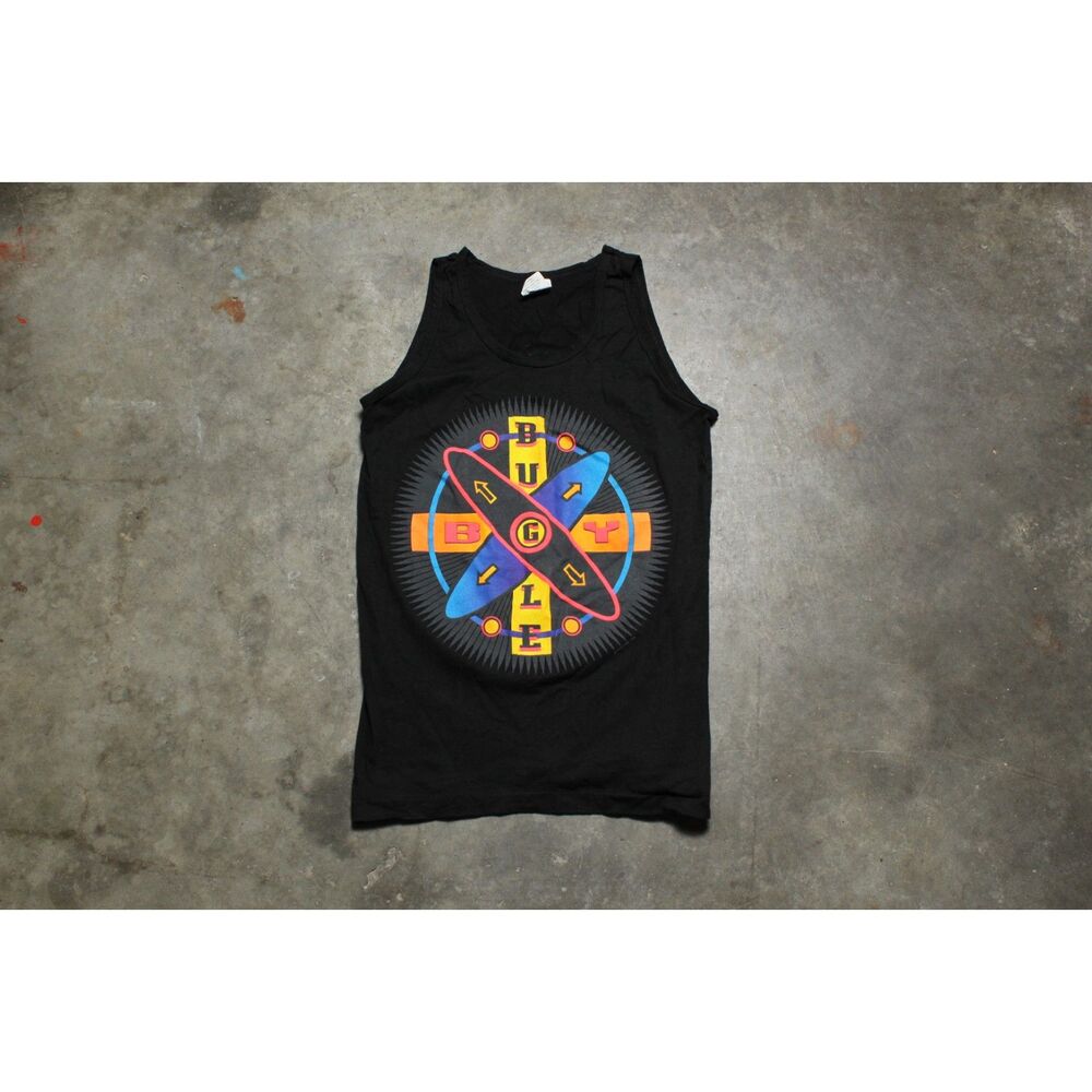 Vintage 1992 USA-Made Bugle Boy Black Tank Top - Youth Large